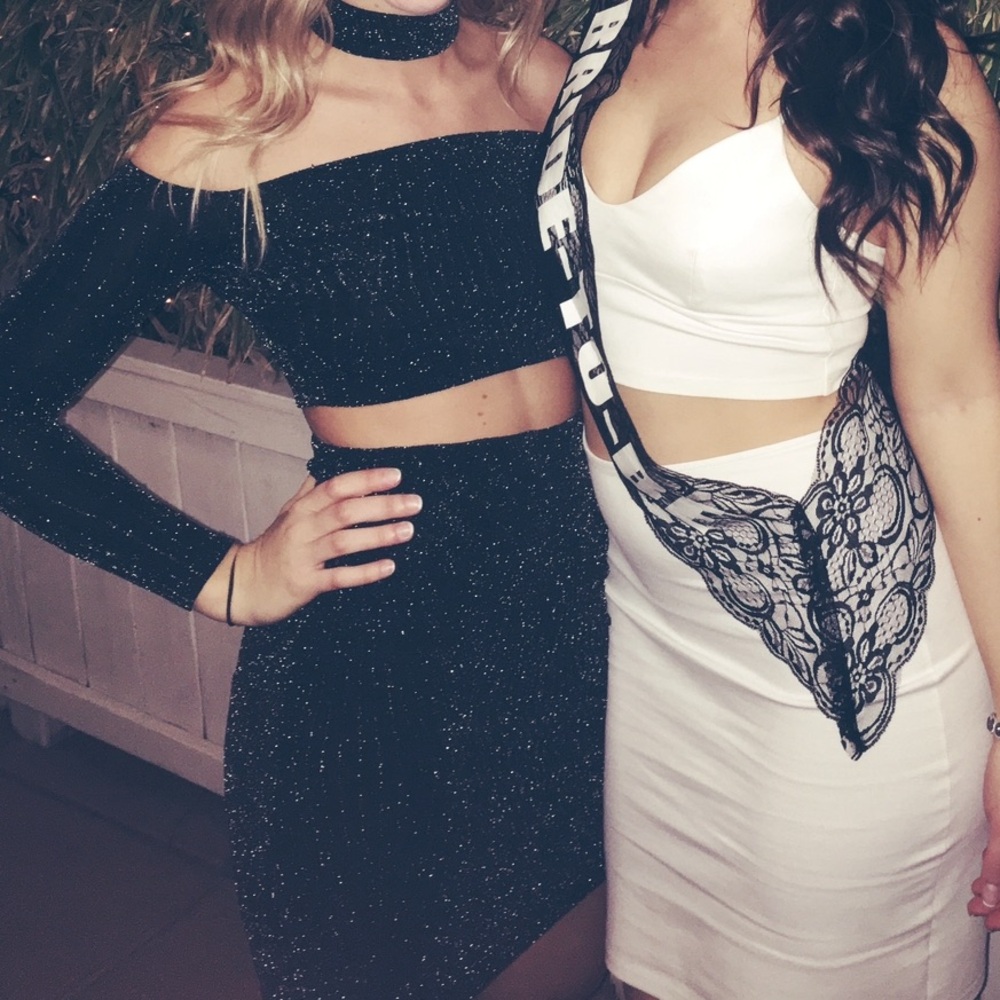 Express Black Sparkly Mini Dress